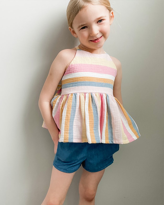 Summit Ruffle Pocket Shorts pdf sewing pattern with projector file