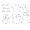 Simple Life Pattern Company Tide Twist Back Top and Dress. Downloadable PDF sewing pattern with projector file with all pieces on the fold or unfolded. All rectangles included, calibration grid, black background, sizes 2t-16. A0 Ao file included. Kids girls and teens sewing pattern. Sleeveless tank top or long puff sleeves. Fitted and relaxed fit. Unique open twisted back. Full circle skirt for ultimate twirl. 1/2 half circle skirt for tennis skirt or dress. Athletic leisure wear.