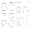simple life pattern company shea raglan puff sleeve a line top and dress with gathered and circle skirts. PDF downloadable sewing tutorial with projector file. Classy unique modern sewing pattern for youth girls teens and tweens. sizes 2t-16. Designed for stretch knit fabric. Sweater knits. Vintage shift dress. High low circle skirt. Twirl dress skirt. Short and long sleeves. Party holiday special occasion Top and Dress.